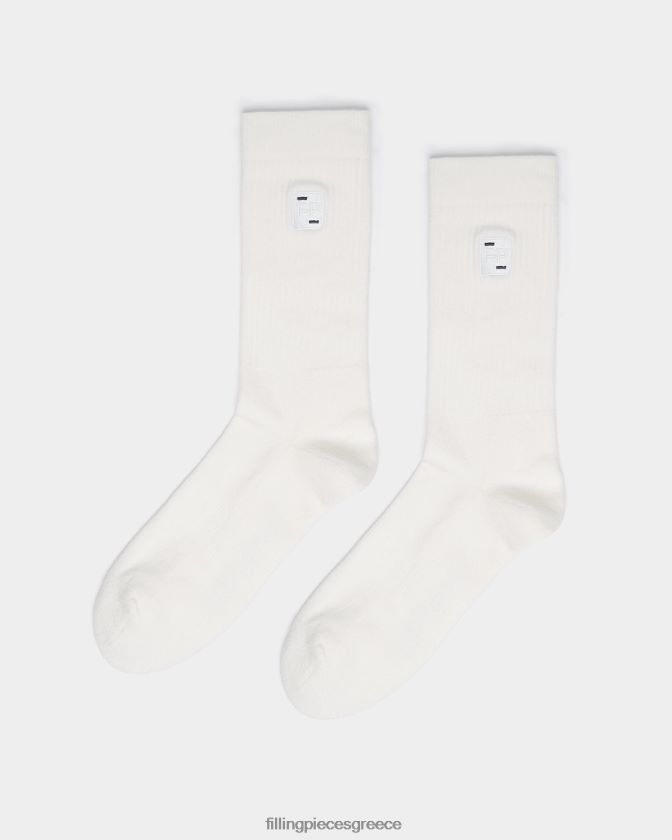 Filling Pieces T28ZLV166 για άνδρες και γυναίκες κάλτσες μπάλωμα άσπρο