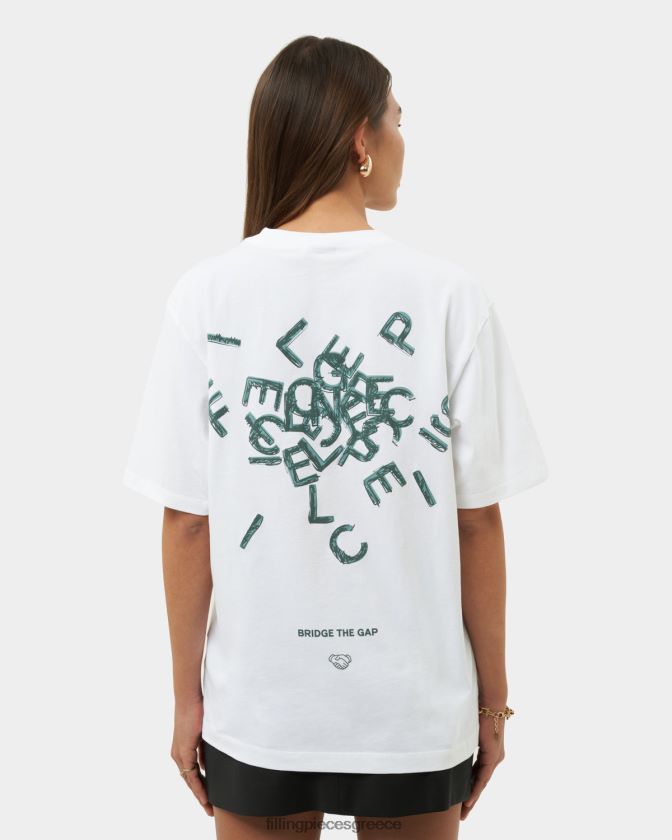 Filling Pieces T28ZLV183 γυναίκες T-shirt αλφάβητο άσπρο