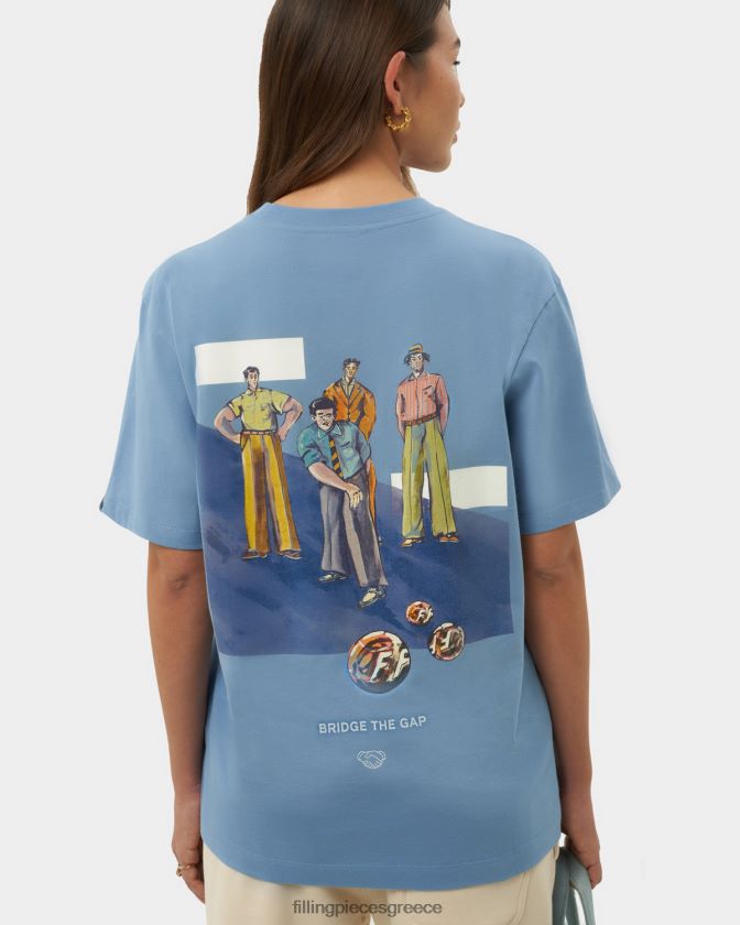 Filling Pieces T28ZLV189 γυναίκες T-shirt παιχνίδια λιμάνι μπλε