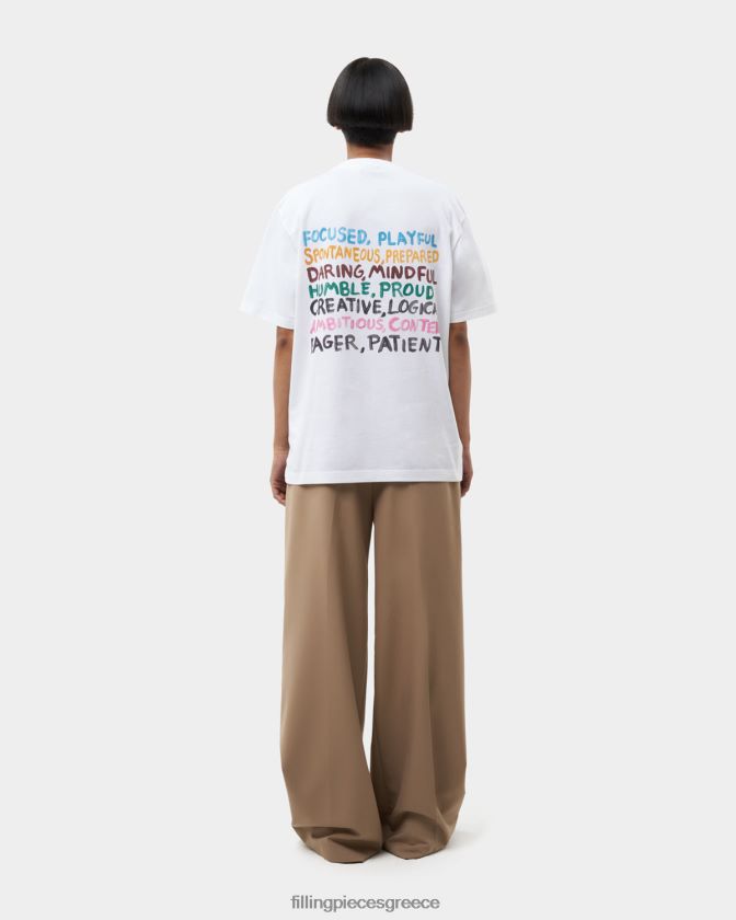 Filling Pieces T28ZLV193 γυναίκες μήνυμα μπλουζάκι άσπρο