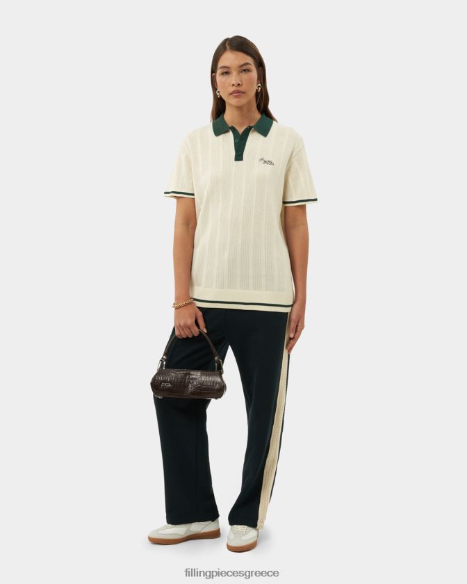 Filling Pieces T28ZLV196 γυναίκες πλεκτό πόλο αντίκα λευκό