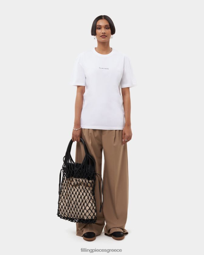 Filling Pieces T28ZLV198 γυναίκες t-shirt slim άσπρο