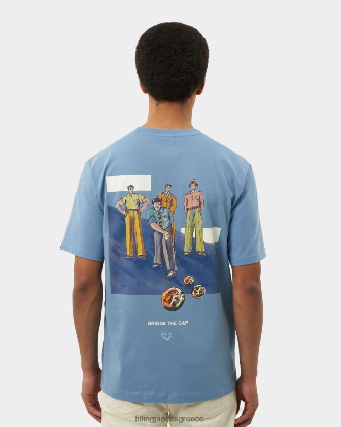 Filling Pieces T28ZLV112 άνδρες T-shirt παιχνίδια λιμάνι μπλε