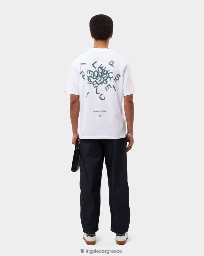 Filling Pieces T28ZLV115 άνδρες T-shirt αλφάβητο άσπρο