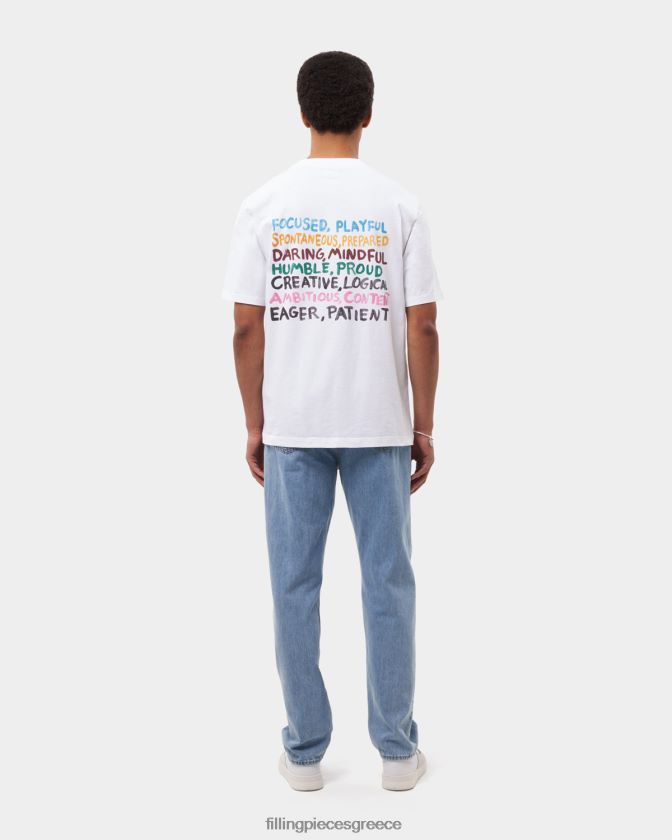 Filling Pieces T28ZLV120 άνδρες μήνυμα μπλουζάκι άσπρο