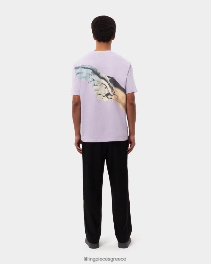 Filling Pieces T28ZLV123 άνδρες t-shirt ντεγκραντέ χειραψία πασχαλιά
