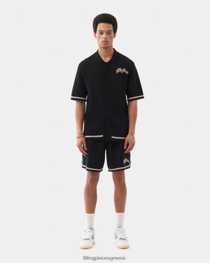 Filling Pieces T28ZLV131 άνδρες πλεκτό πουκάμισο μαύρος