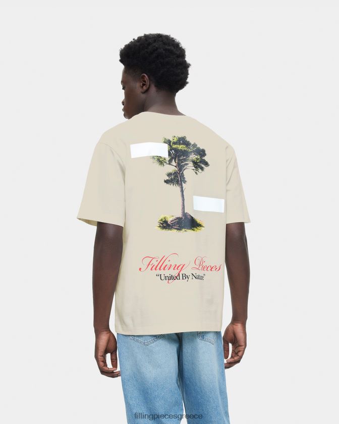 Filling Pieces T28ZLV133 άνδρες μπλουζάκι ενωμένο από τη φύση αντίκα λευκό